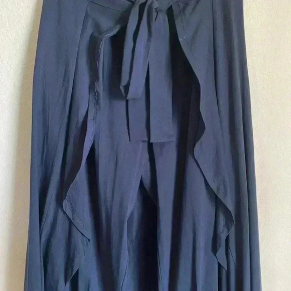 WAYWARD FANCIES ESHAKTI Ruffle Knit Tie Front Wrap Skouser Skirt Trouser Size L - Picture 5 of 10